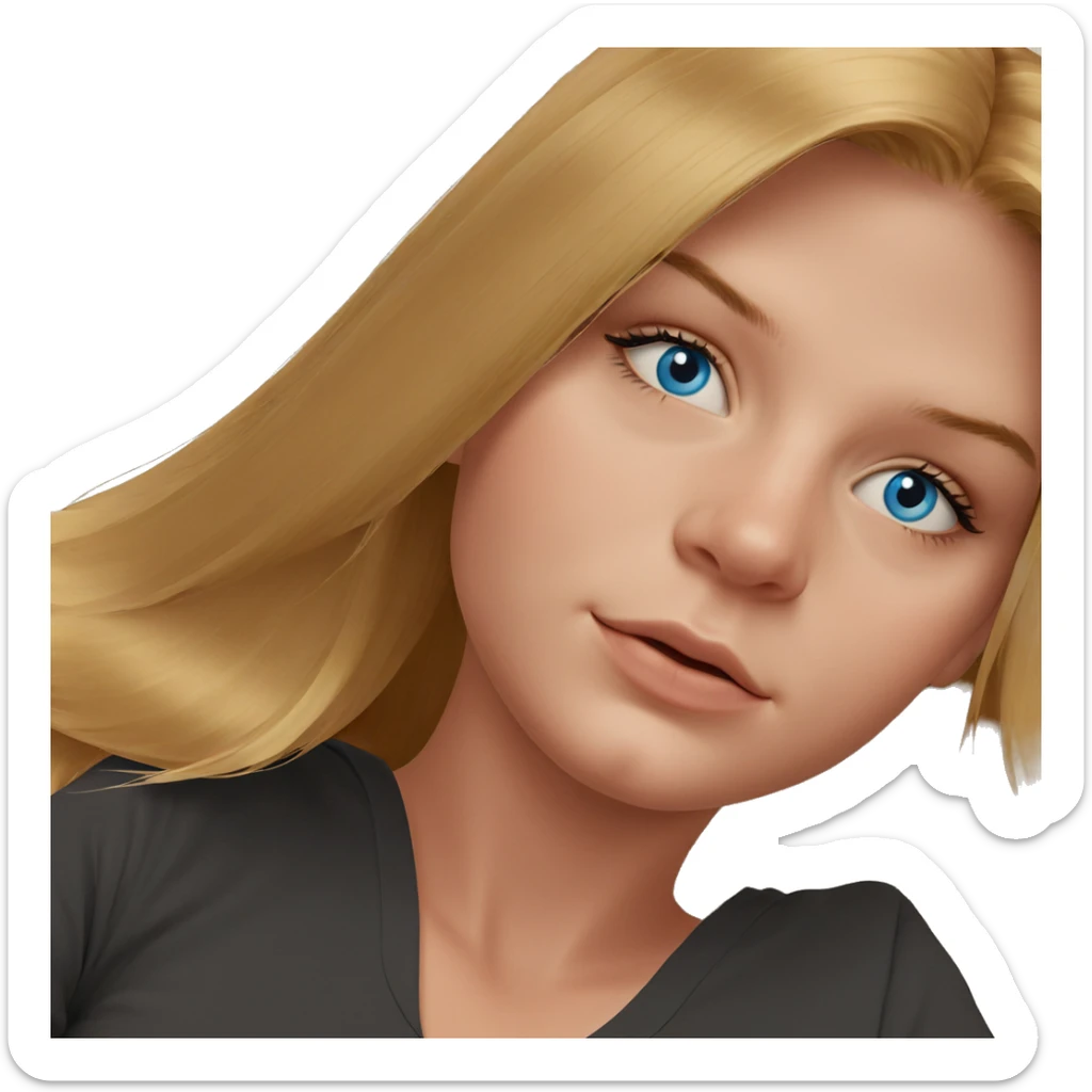 blonde girl with blue eyes sticker