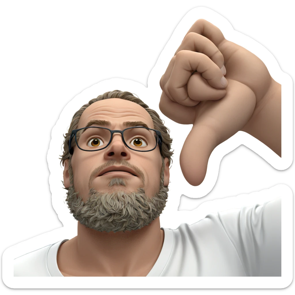 contemplative boy in white shirt sticker