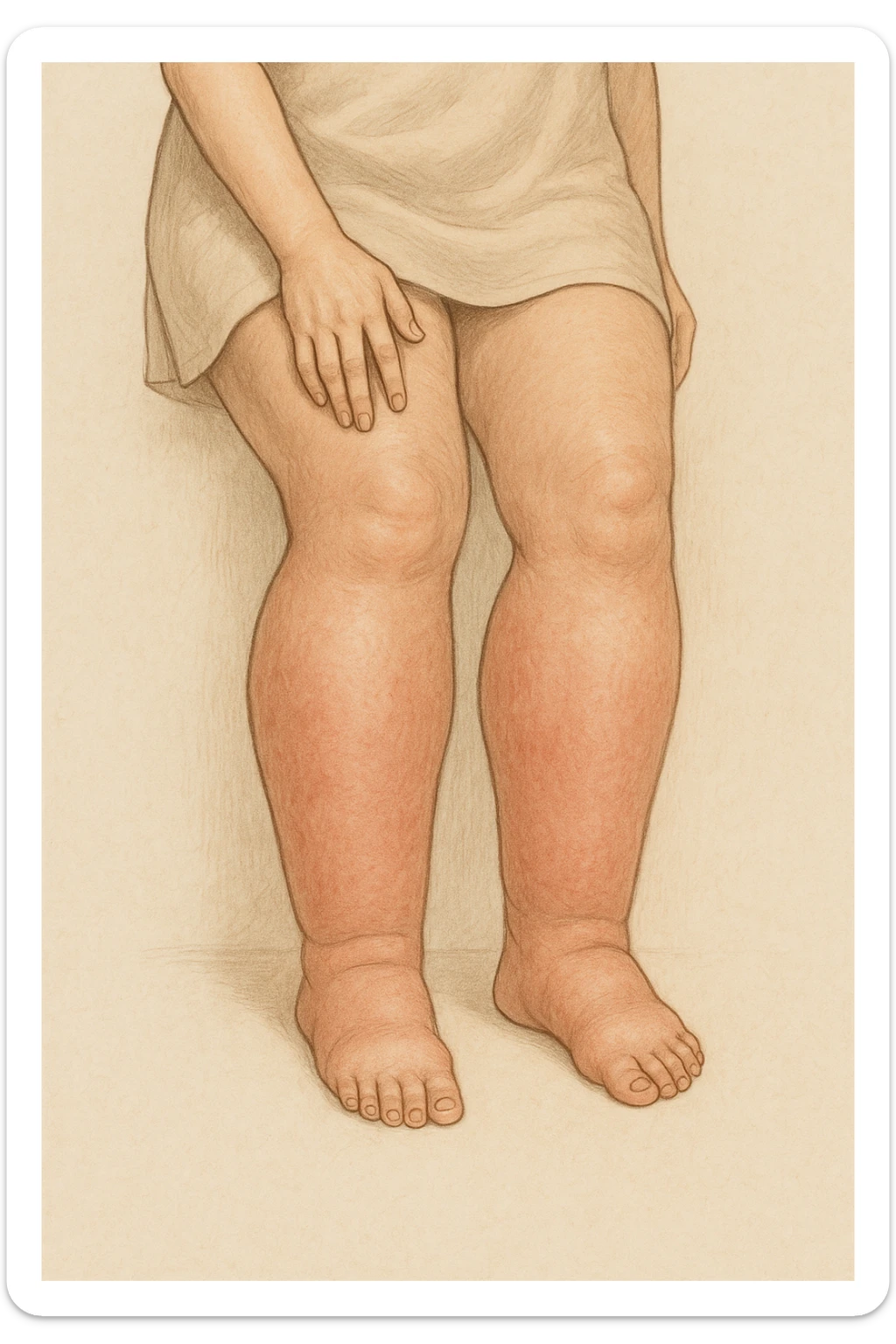 Donna con gonfiore sulle gambe sticker