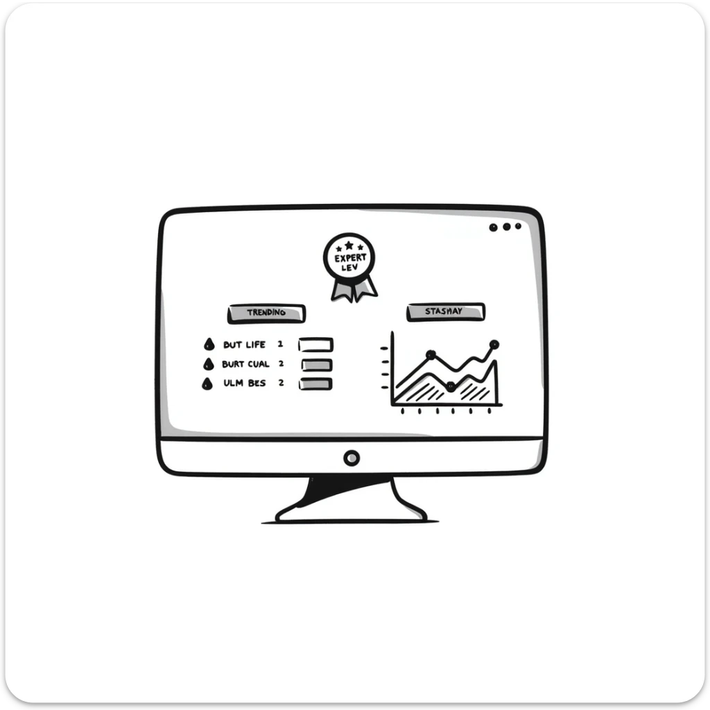 qbix88 games online with trending chart, expert level badge, and popular games leaderboard sticker