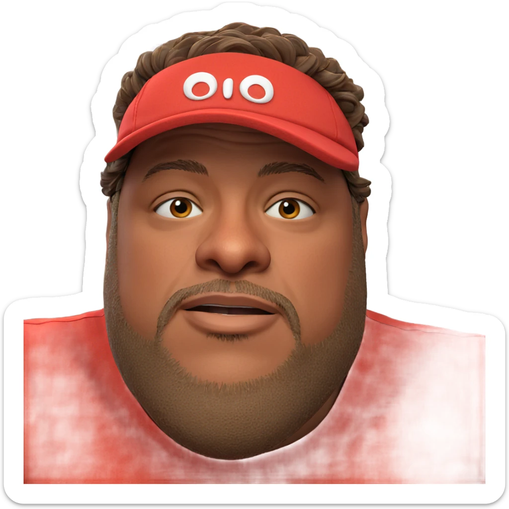 casual male portrait with hat sticker