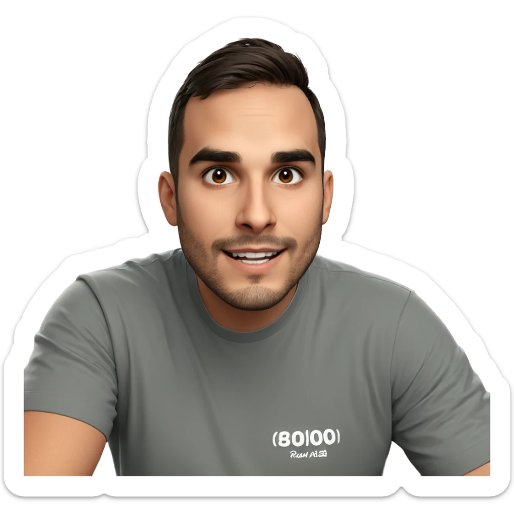 smiling boy in t-shirt sticker