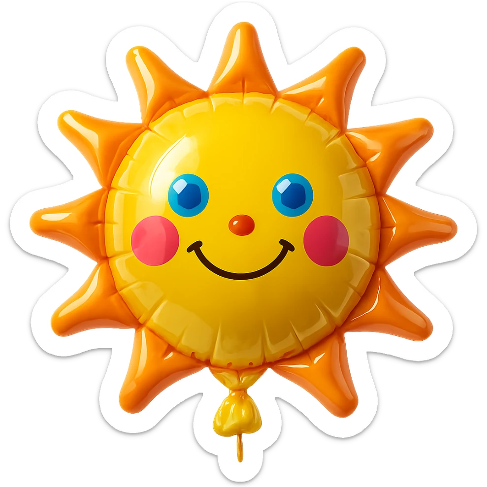 a smiling sun balloon style sticker