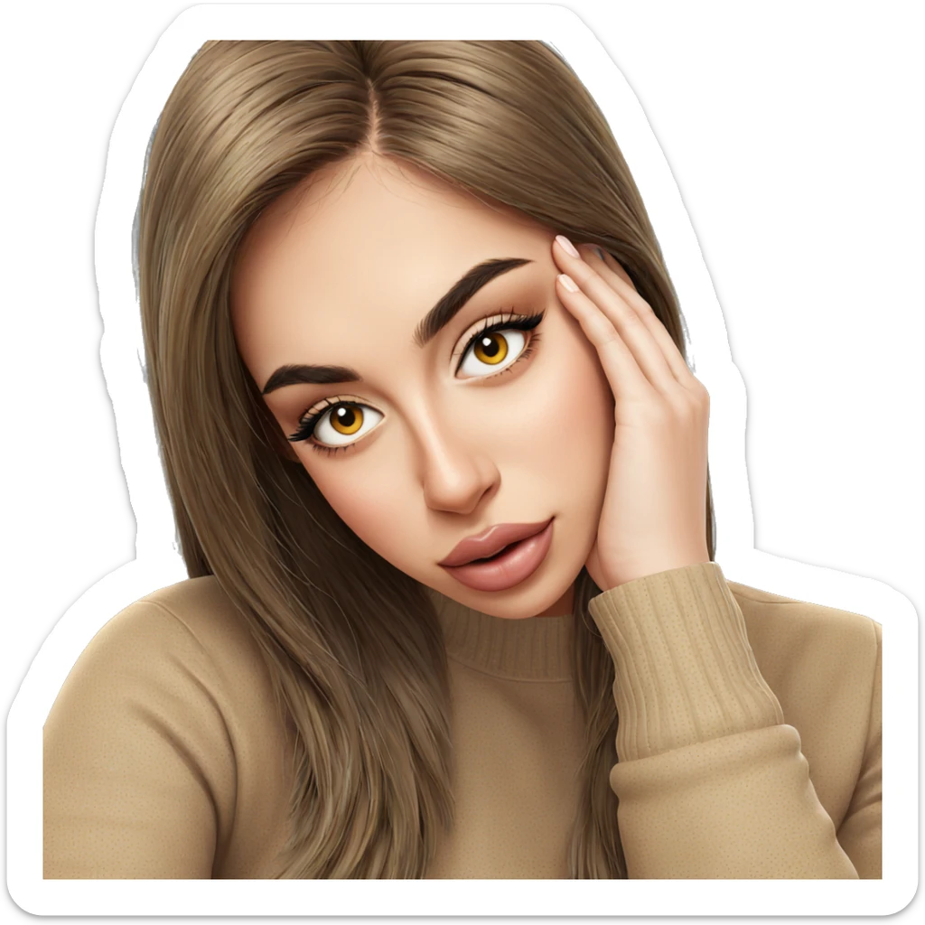 realistic portrait of girl sticker