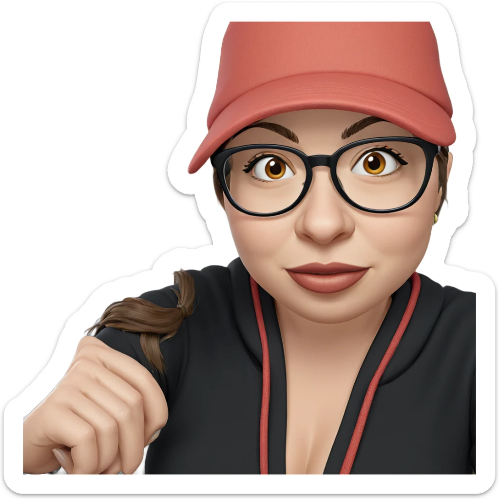 girl with glasses and hat sticker
