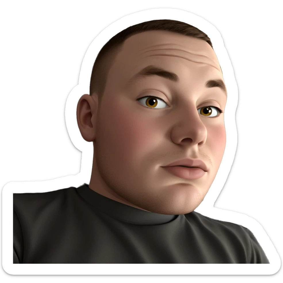 thoughtful boy portrait gaze sticker