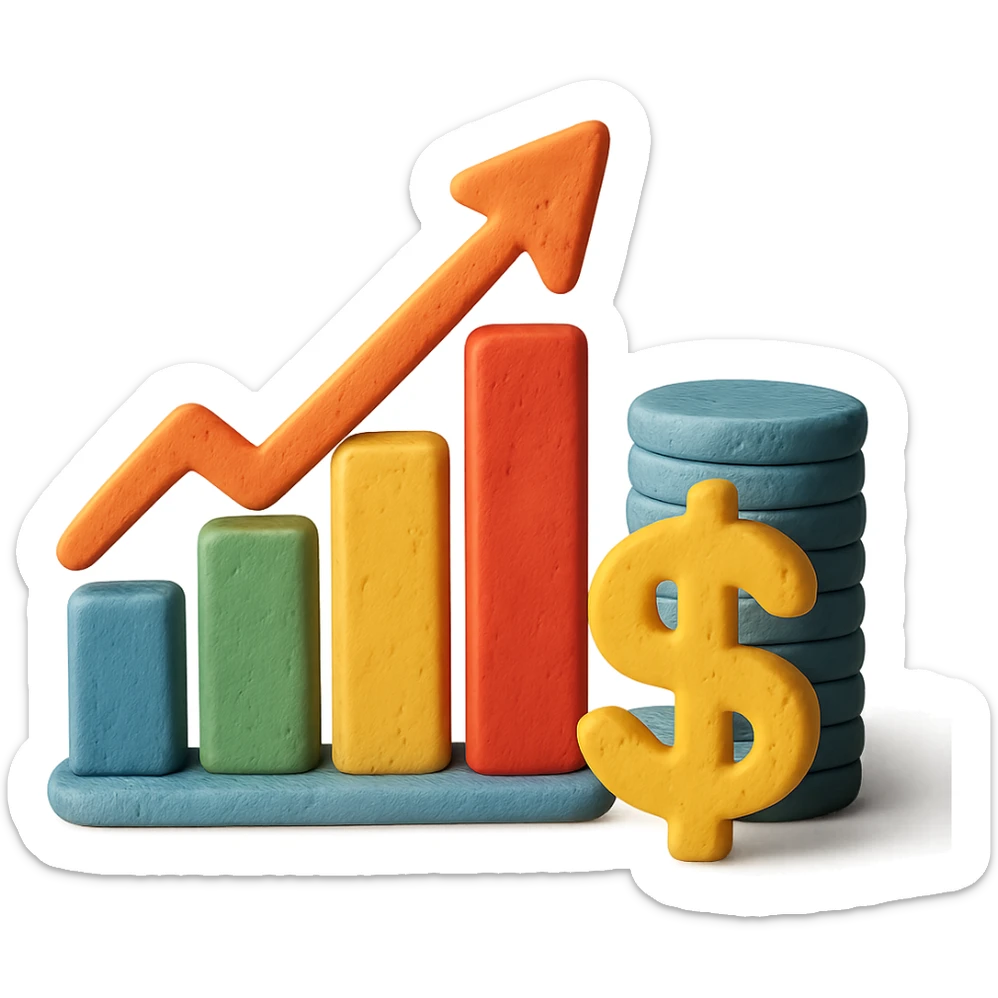 claymation style finance concept sticker