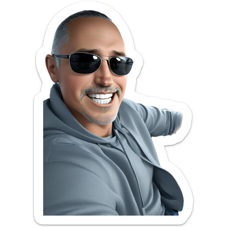 cool guy in car interior sticker