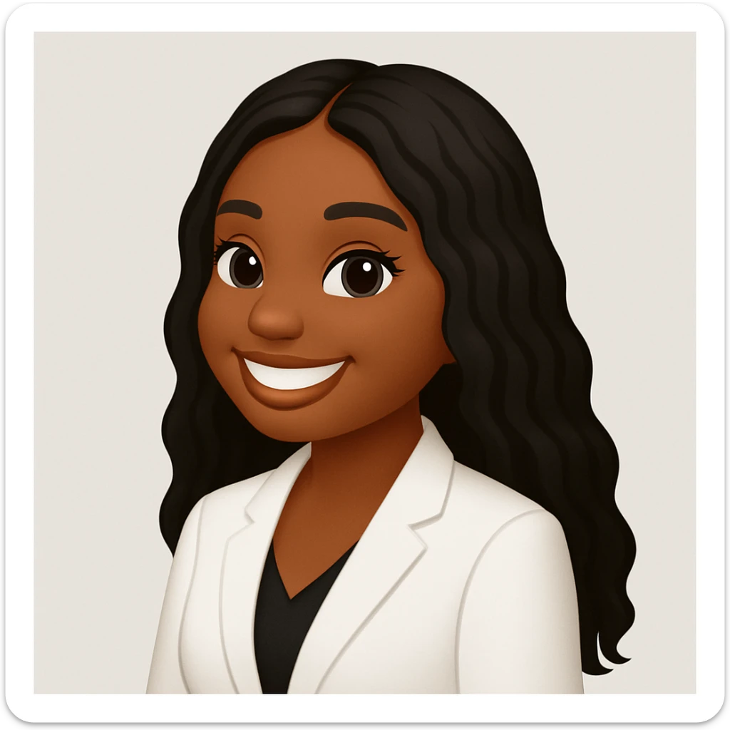 turn the second man in emoji style of the 1st image, match the facial features and match dressing style of the 2nd image, she is wearing white suit side pose sticker