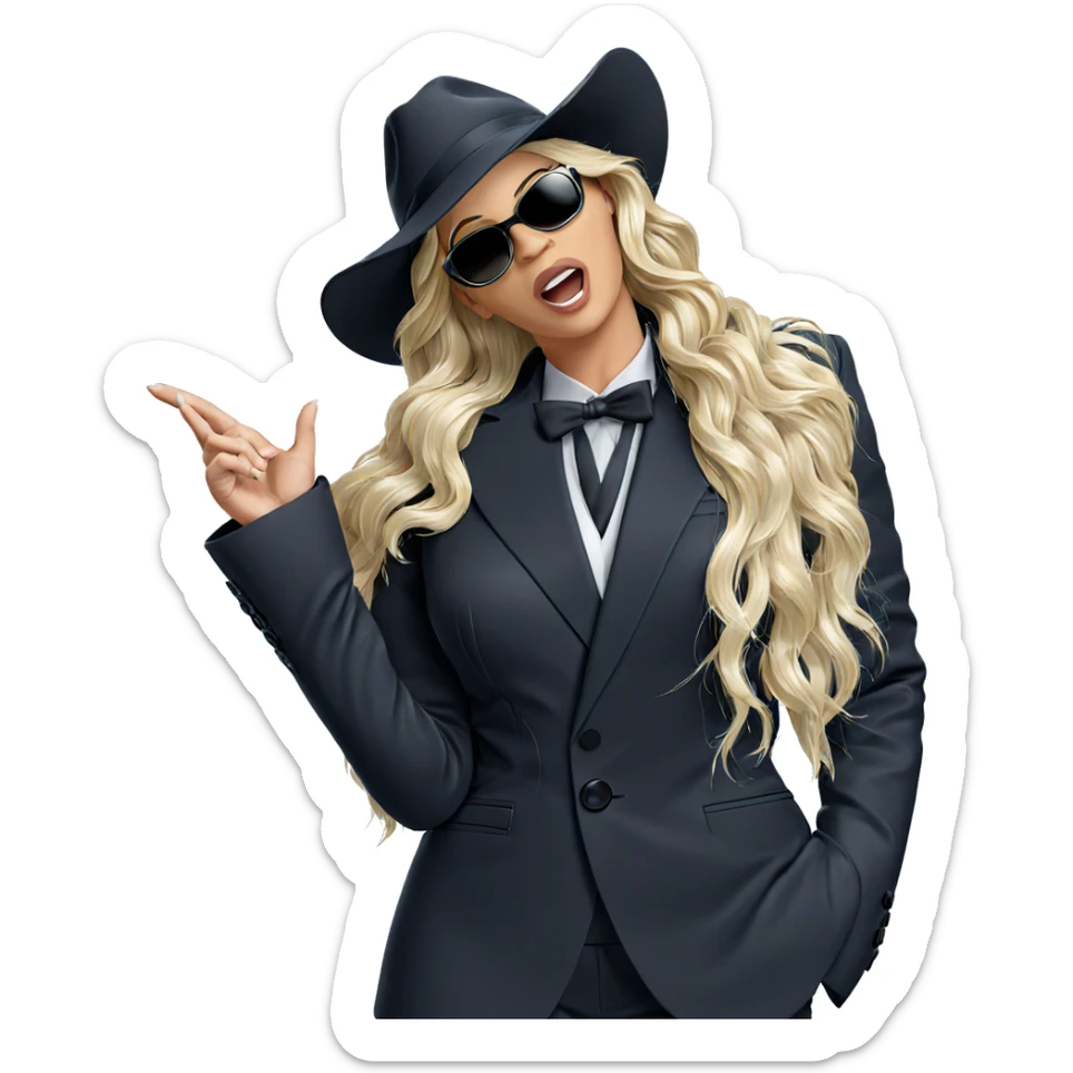 blonde in formal attire sticker