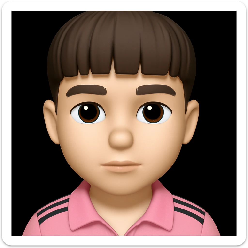 create a high-quality 3d emoji version of this person, with a high match to the original face and a slimmer (not fat) face sticker