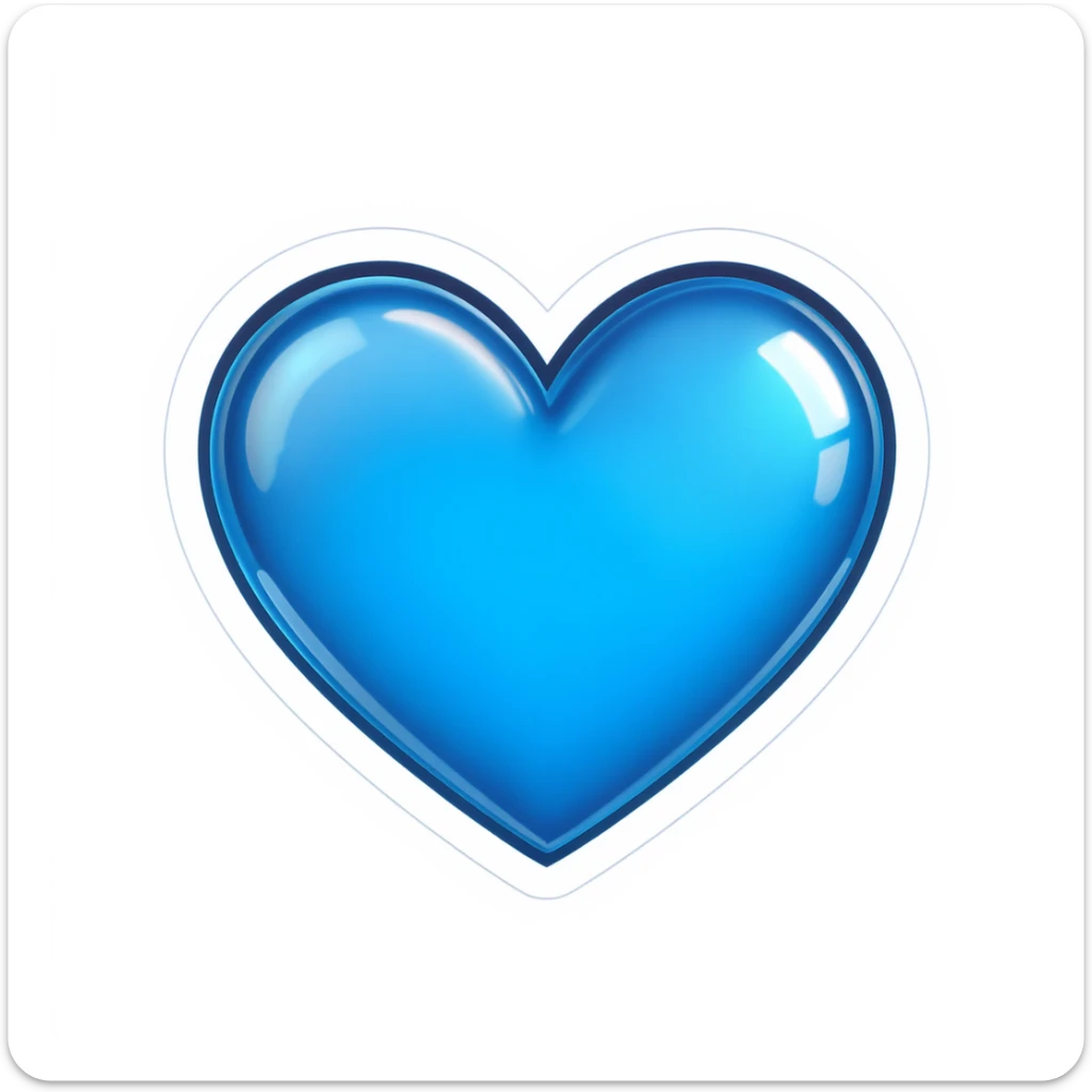 heart emoji, cute and shiny, no background sticker
