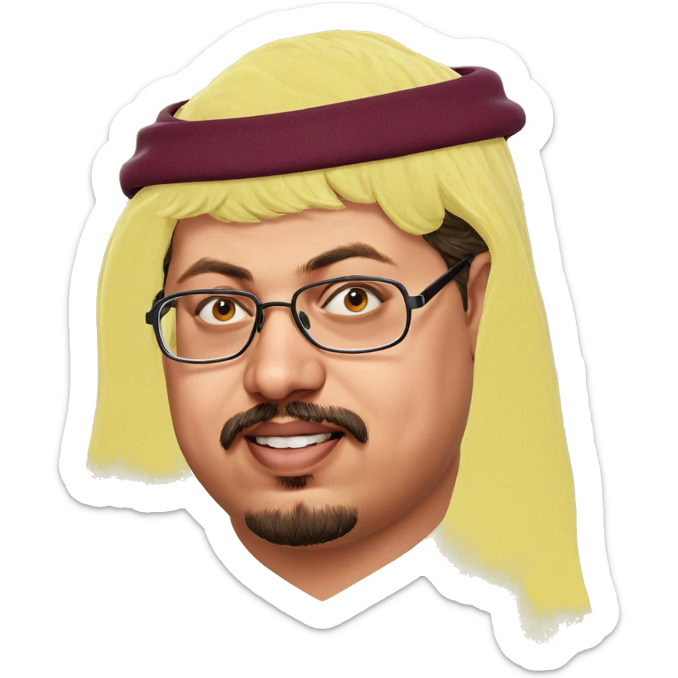 male portrait with glasses sticker