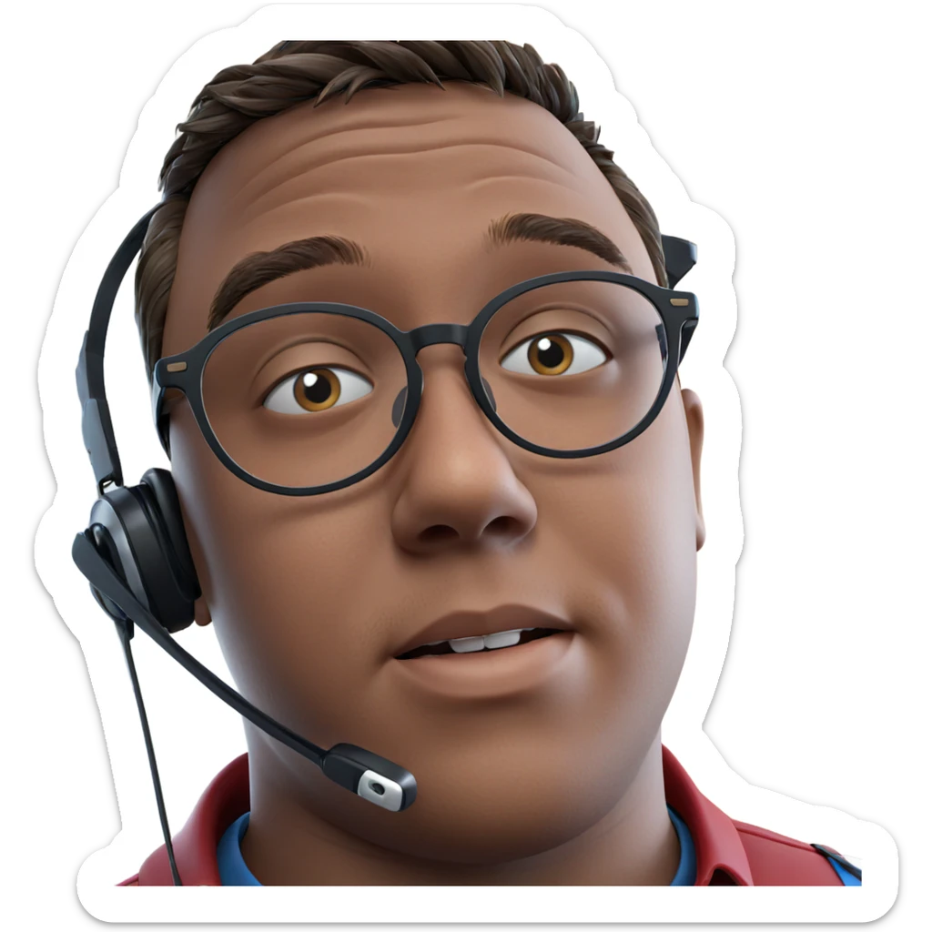 portrait of a boy in glasses sticker