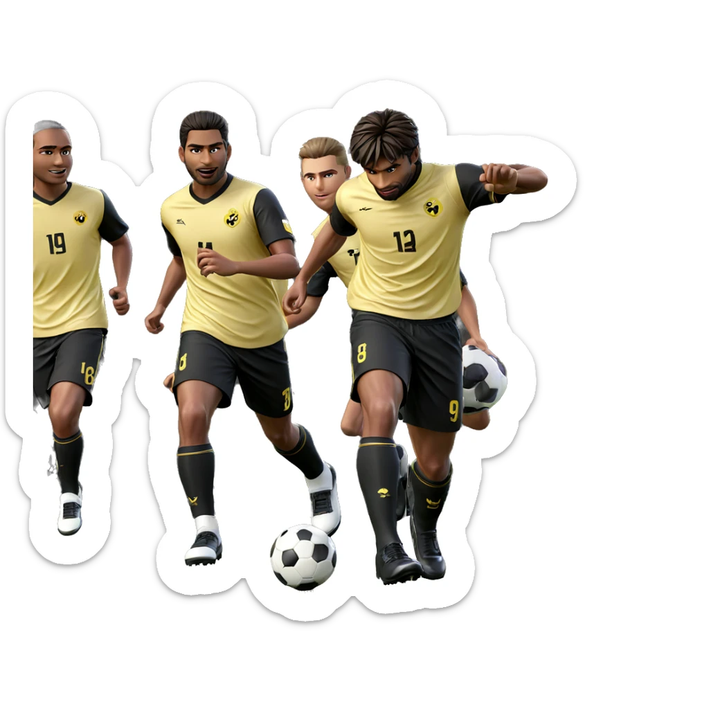 boys in soccer uniforms sticker