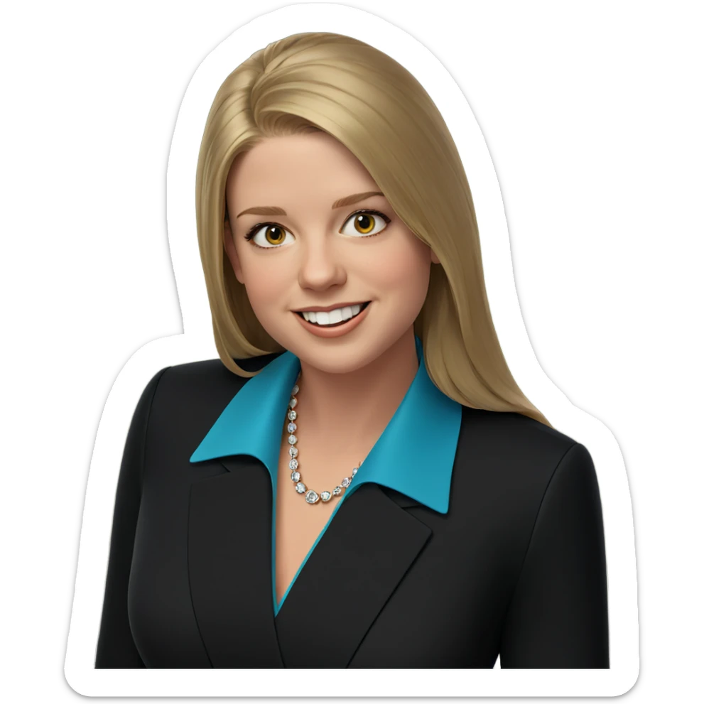 smiling girl in formal attire sticker