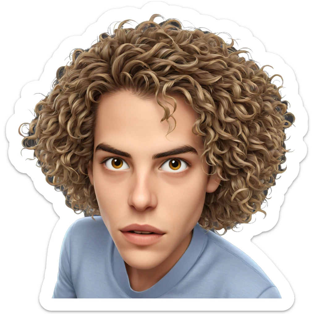 portrait of a girl looking sticker