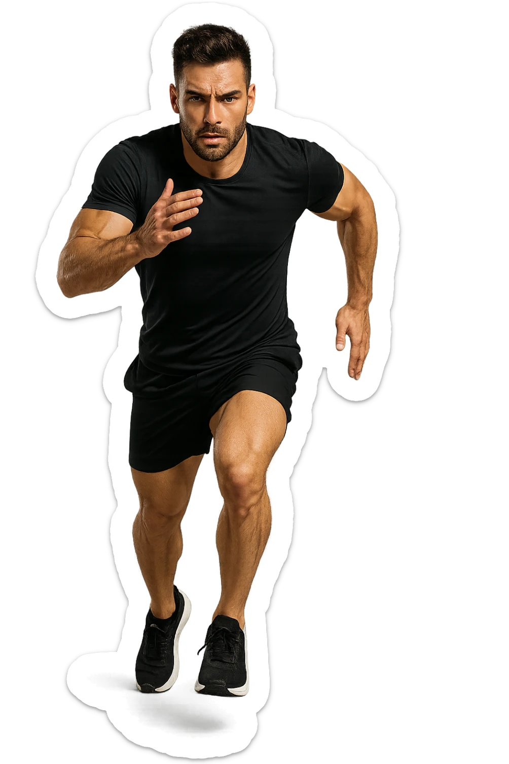 UOMO FITNESS CHE CORRE IN POSA FRONTALE sticker