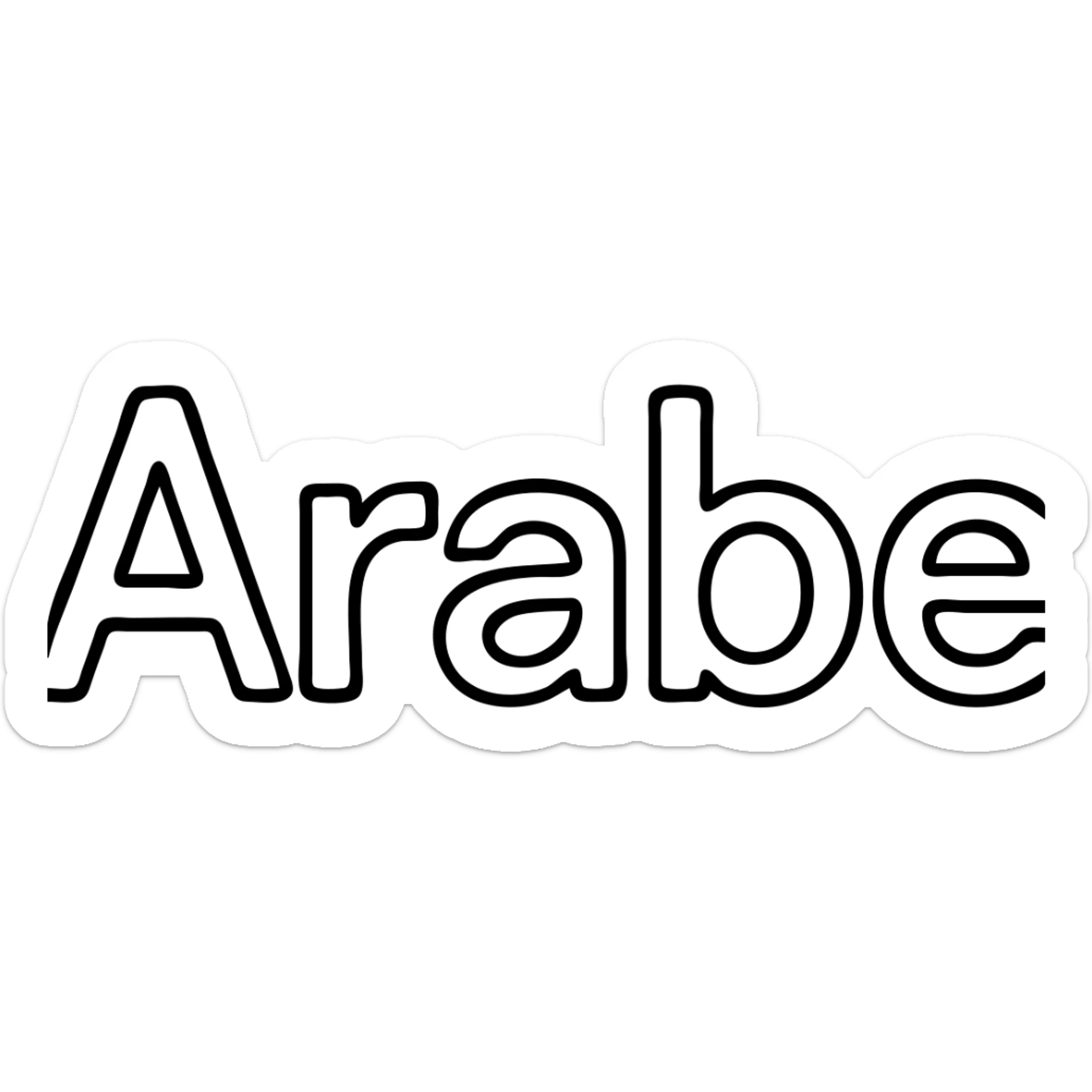 icon of the word 'Arabe' in a clean, modern icon style, simple and bold, suitable for app or website use sticker