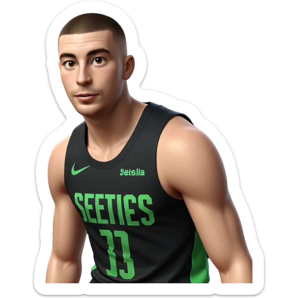 stylish boy in basketball uniform sticker