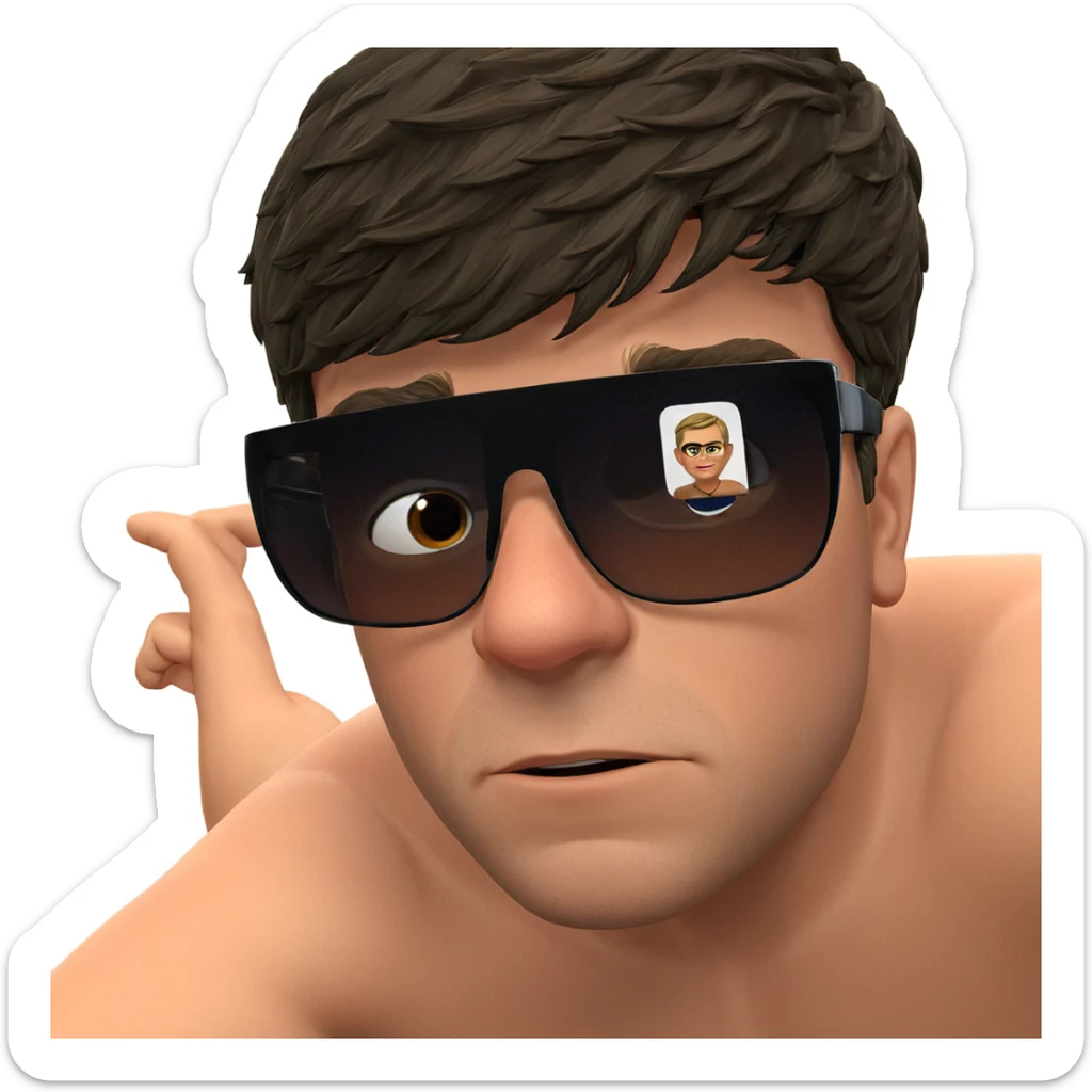 intimate indoor male portrait sticker