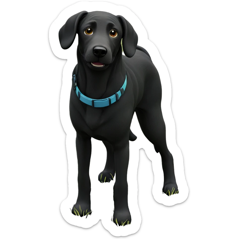 dog in the grass outdoors sticker