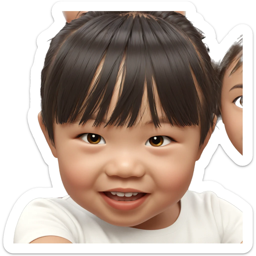 girl with boys smiling together sticker