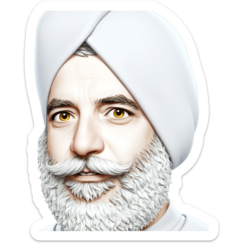 hooded portrait of a bearded boy sticker