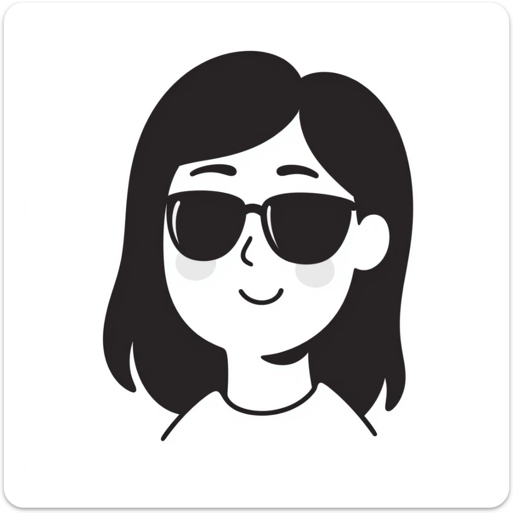 Fashionable sunglasses in pastel colors (dd9fb0, ffc6d3, a3bfc9, c4bee2, f1b091), hand-drawn doodle style sticker