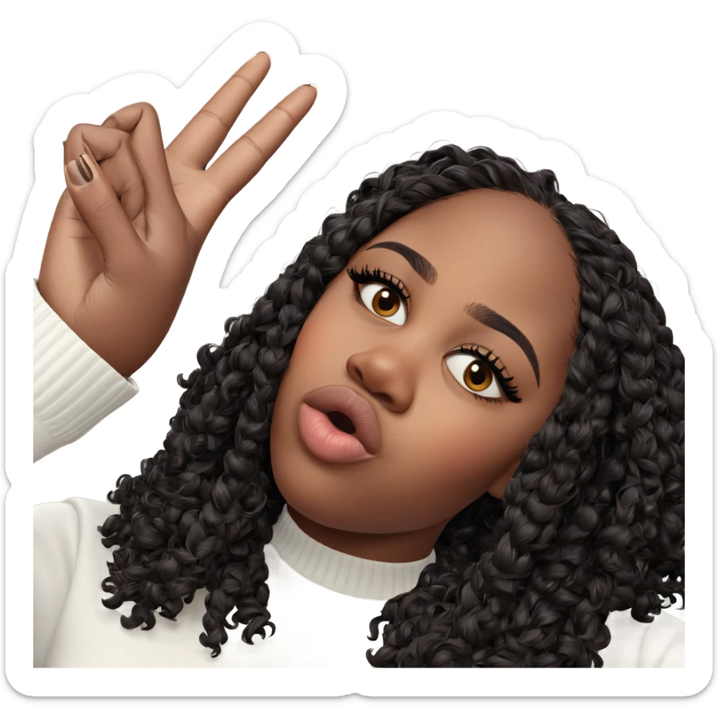 dark-skinned girl in white sweater sticker