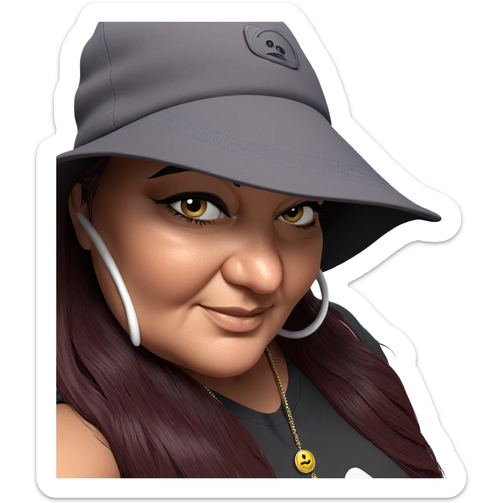 girl in baseball cap portrait sticker