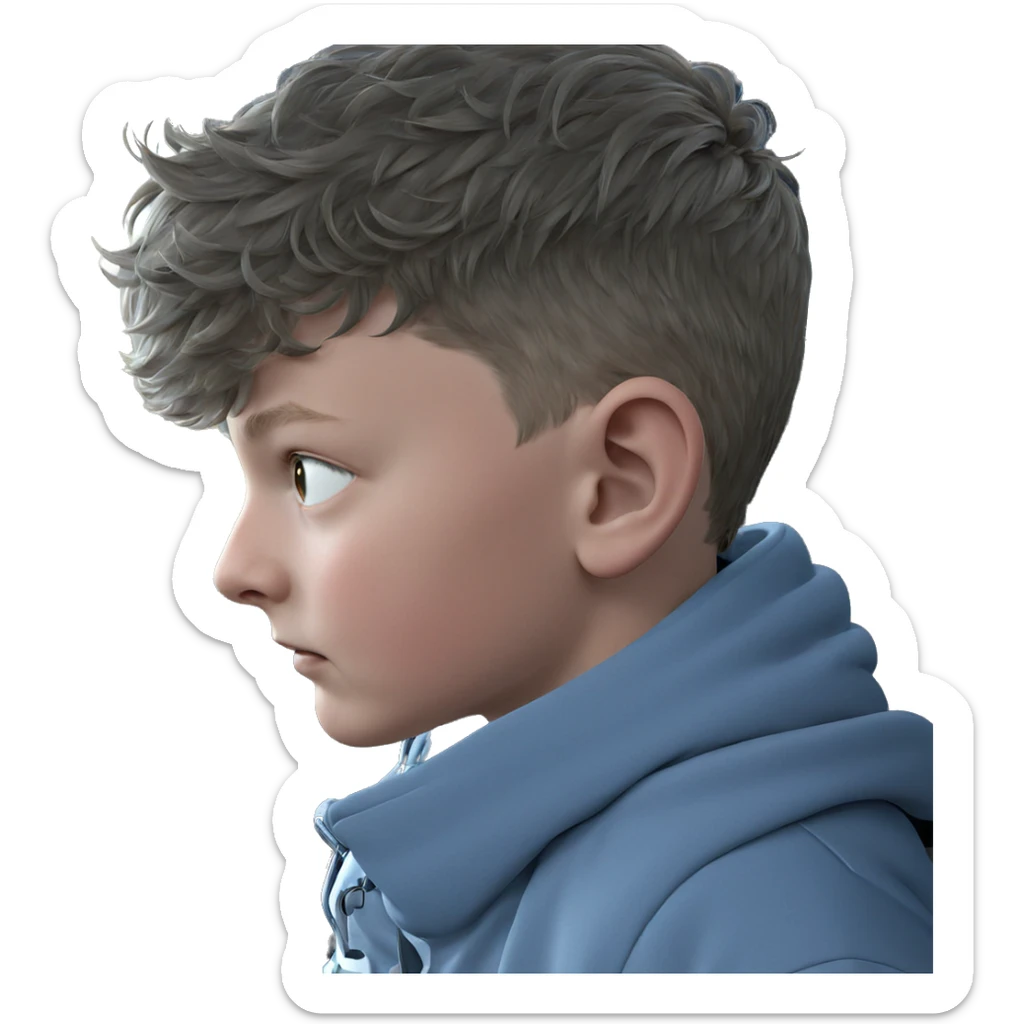 boy in car profile shot sticker
