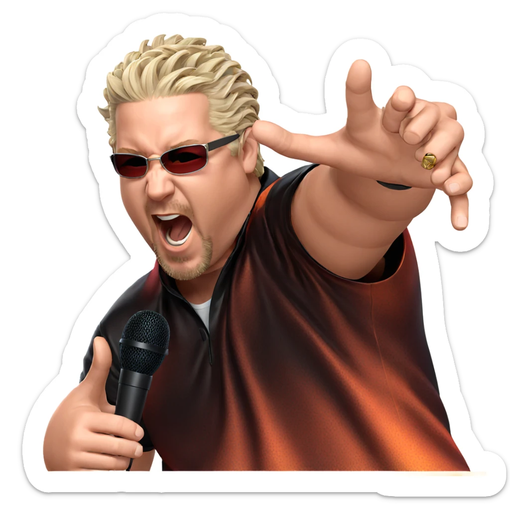 cool guy with microphone meme sticker