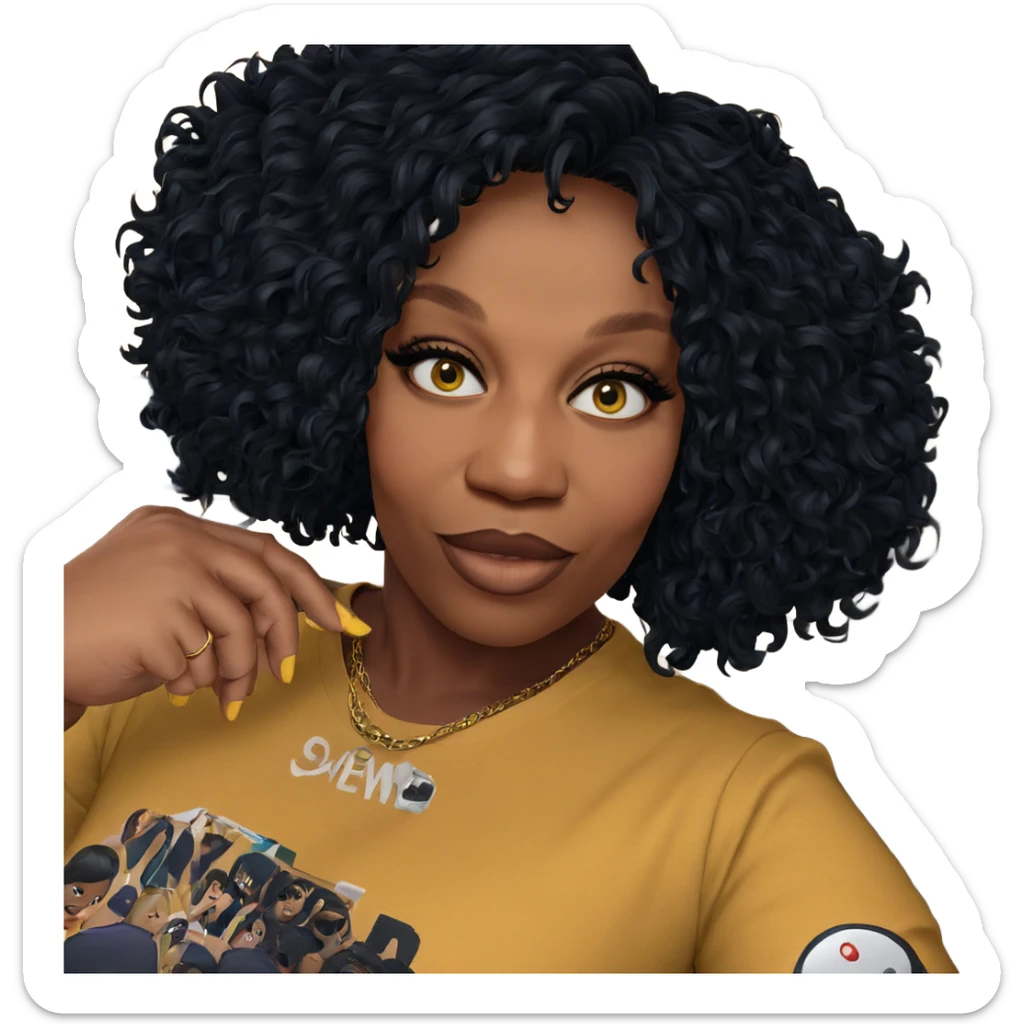 confident girl in yellow shirt sticker