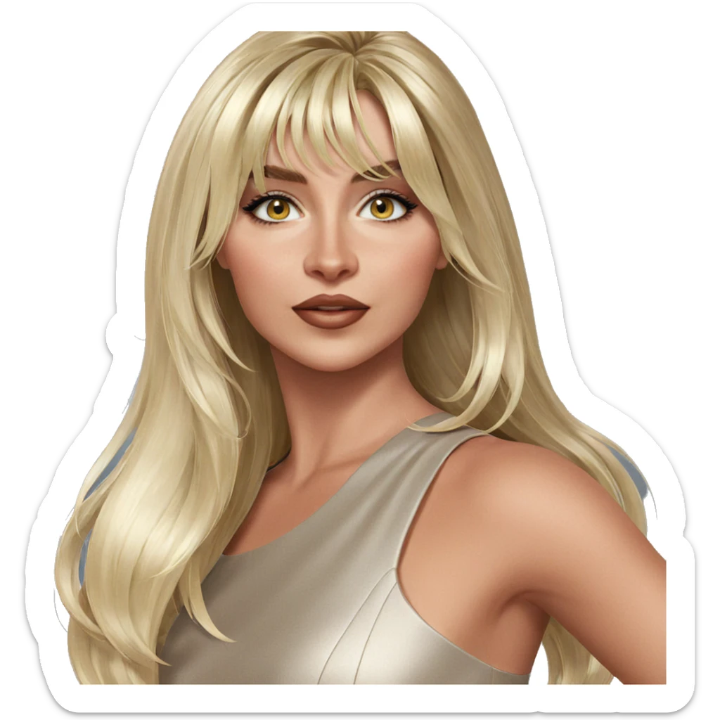 blonde girl in elegant dress sticker
