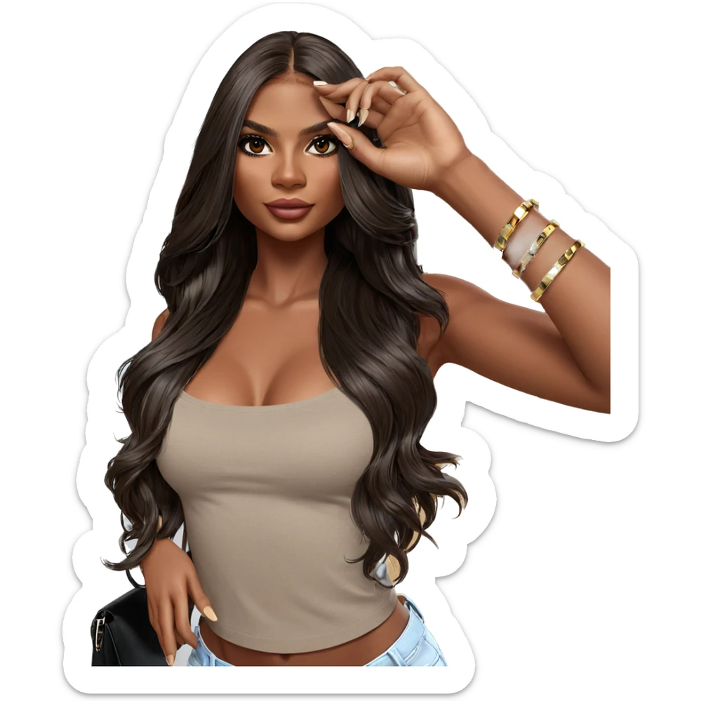dark-skinned beauty with elegance sticker