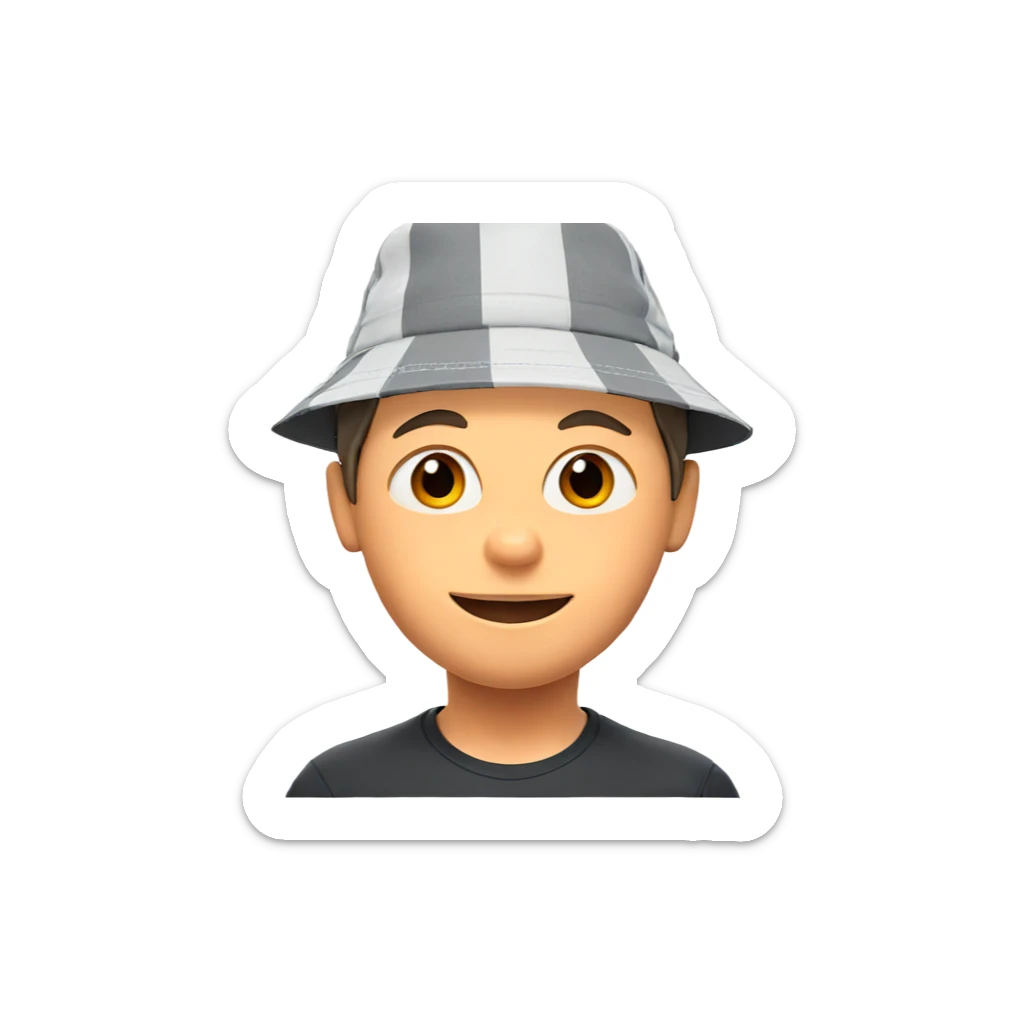 smiling boy with brown eyes sticker