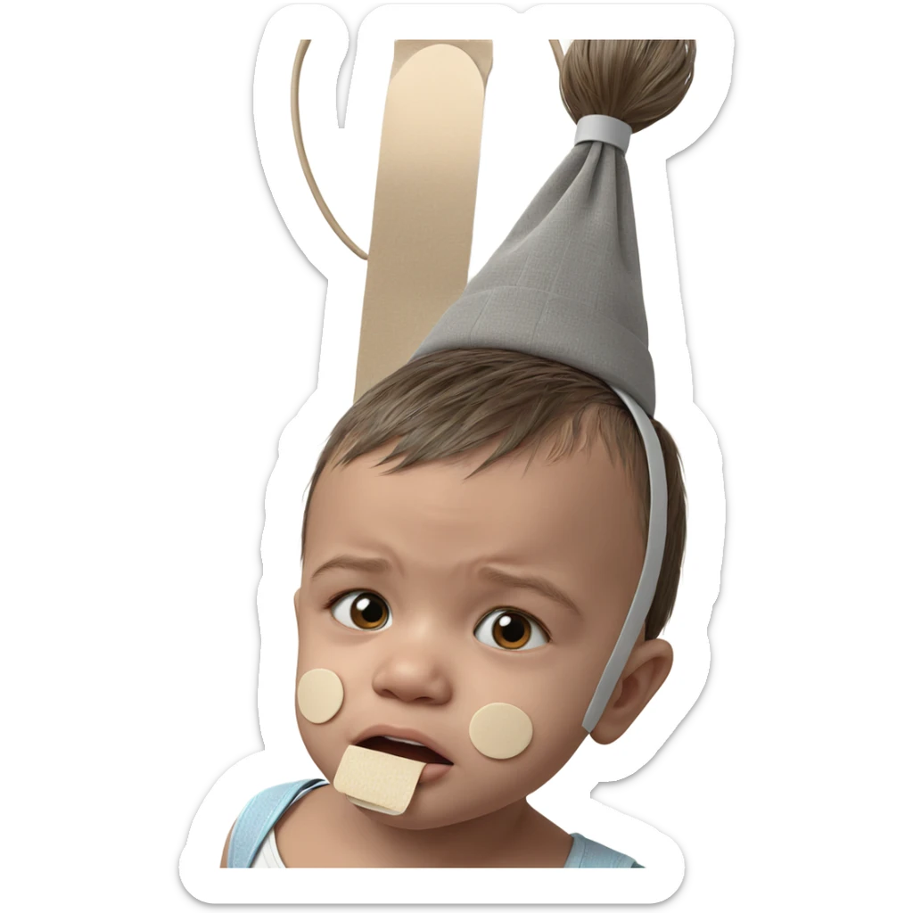 child with bandaid expression sticker