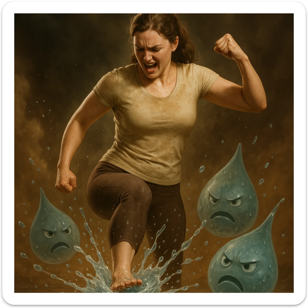 Donna che sta sconfiggendo la sua ritenzione idrica stile cinema sticker