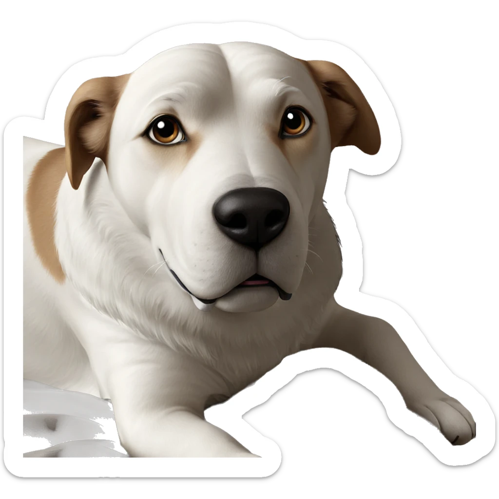 realistic dog portrait display sticker