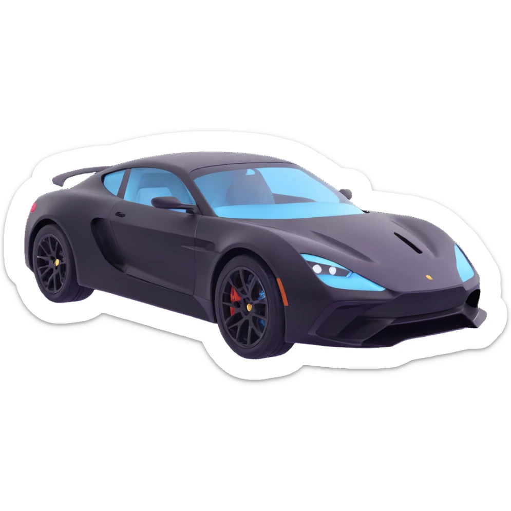 black luxury sports car with a transparent film partially attached, part of the film still floating above the car, premium and elegant sticker