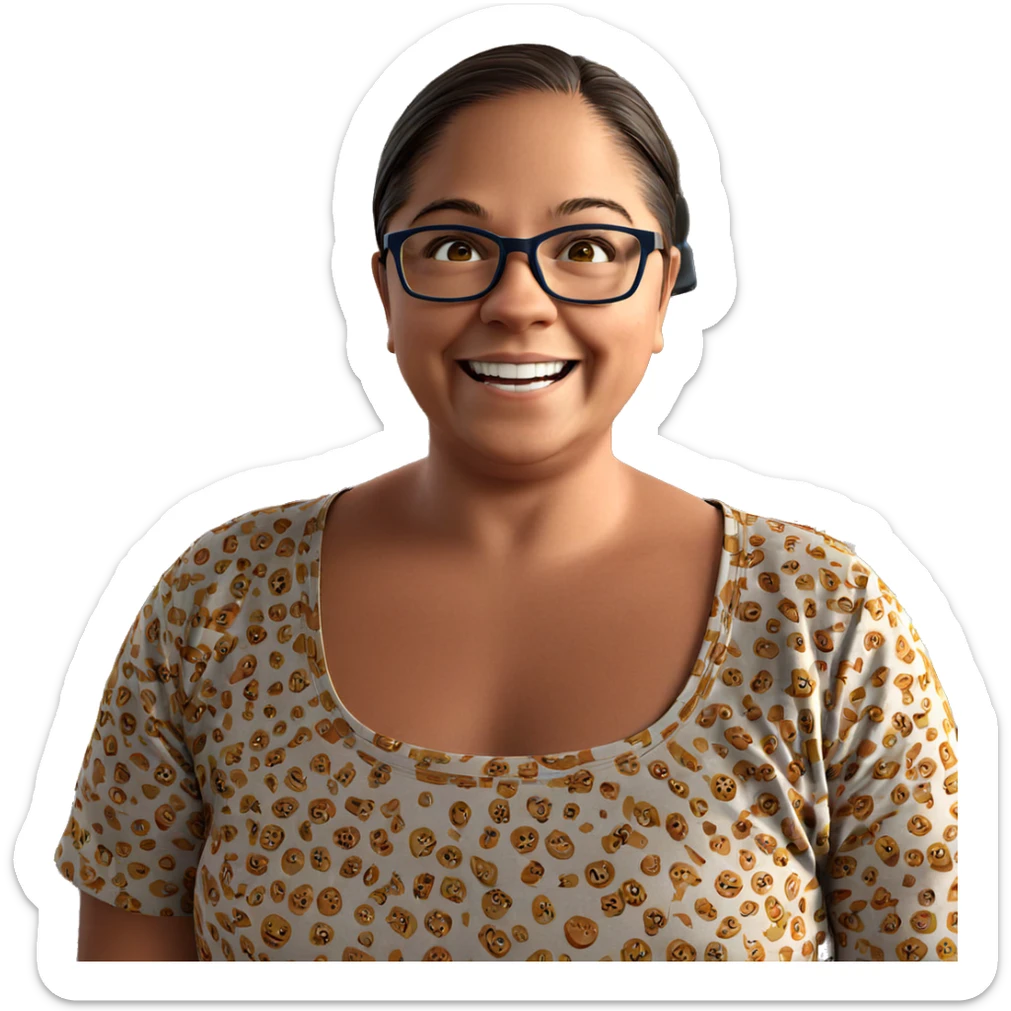 boy with glasses smiling indoors sticker