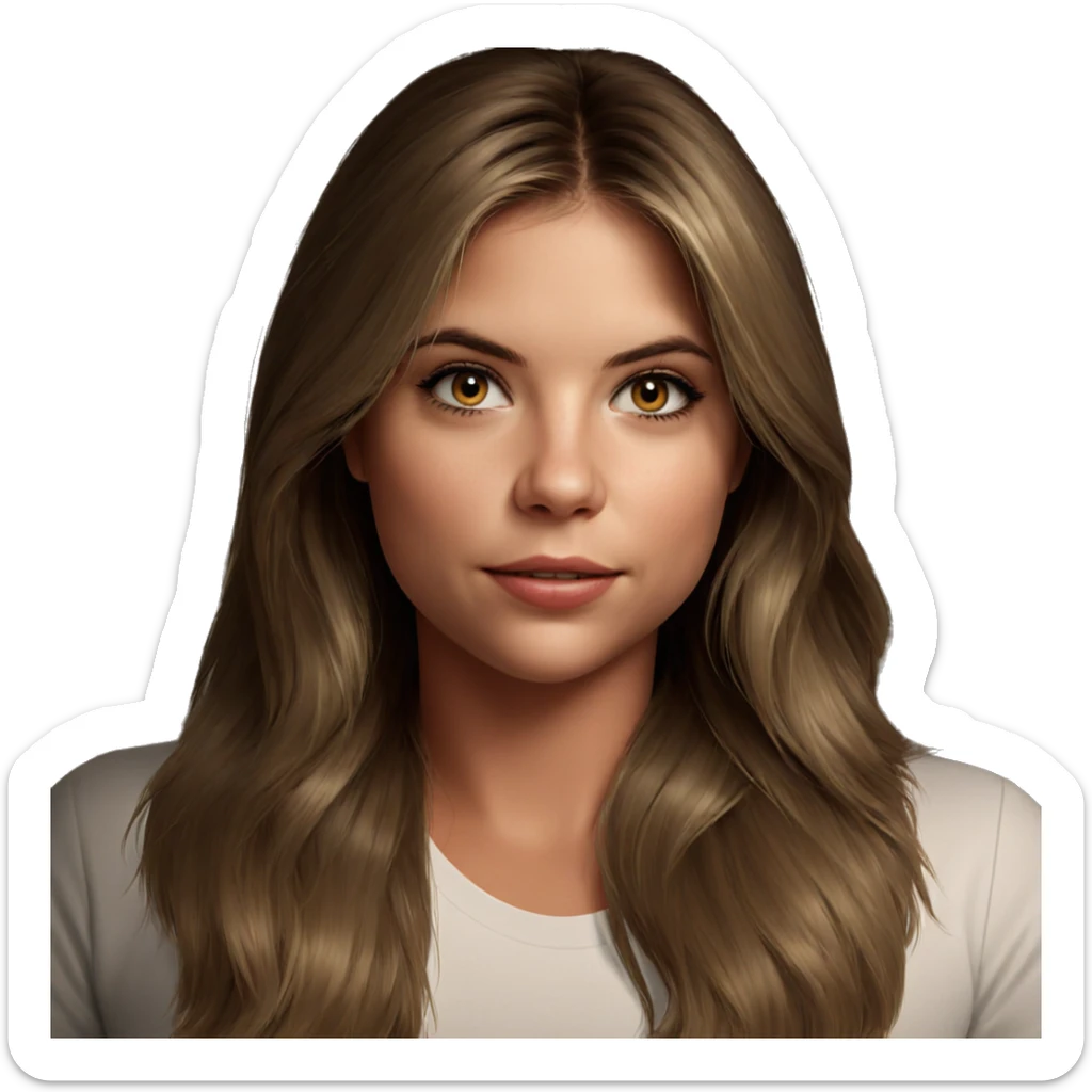 realistic portrait of girl sticker
