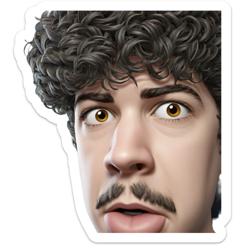 realistic portrait of a man sticker