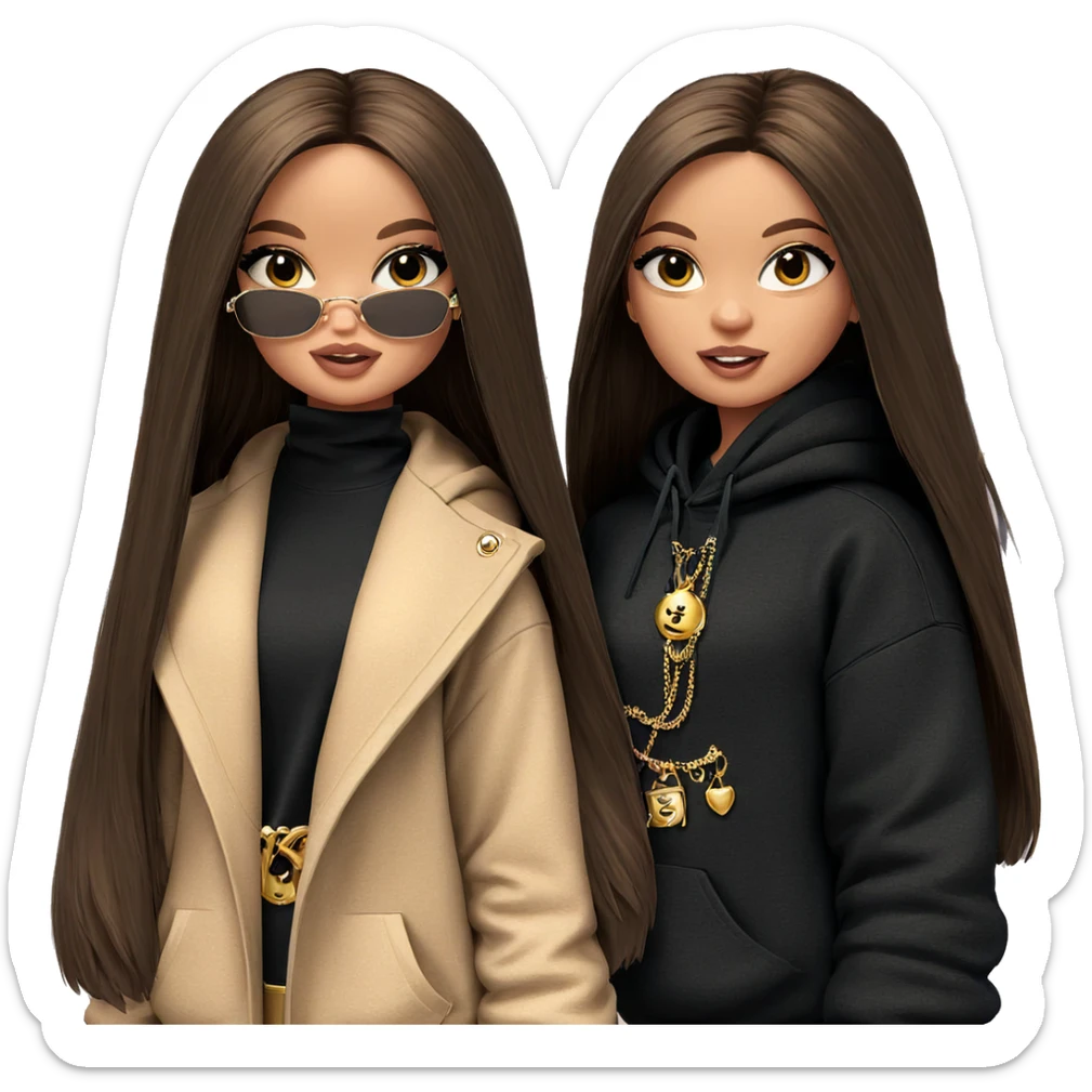 girl in hoodie with jewelry sticker