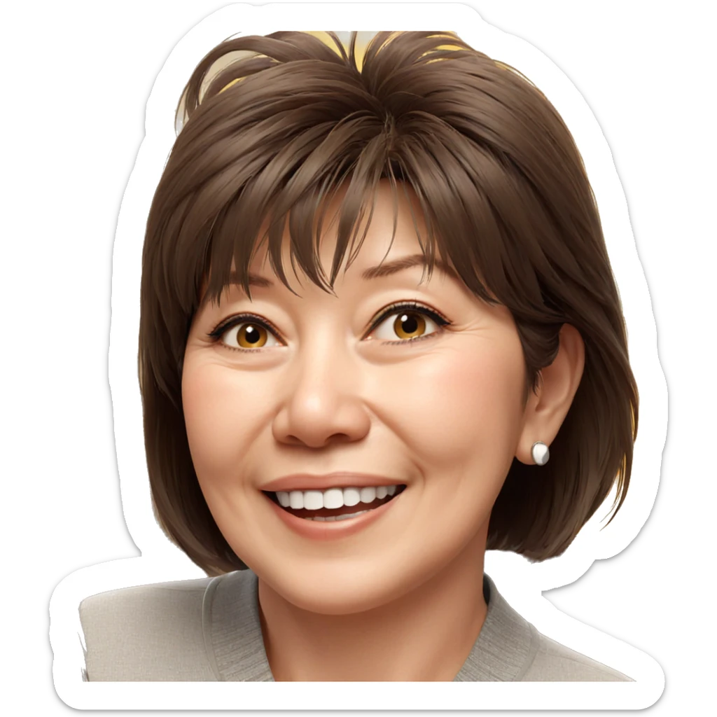 smiling girl with short hair sticker