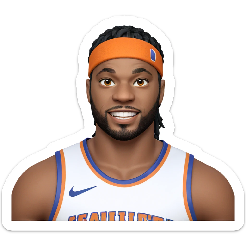 smiling boy in basketball uniform sticker