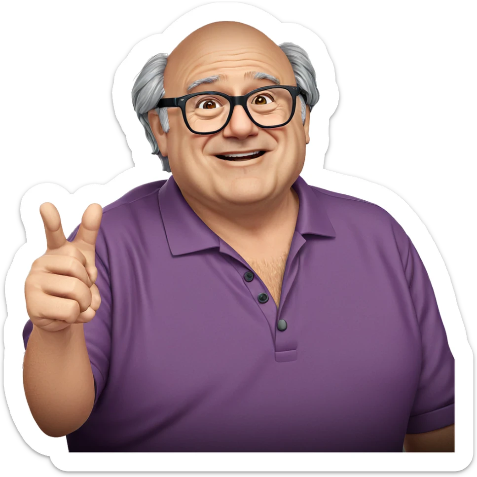 smiling old man with glasses sticker
