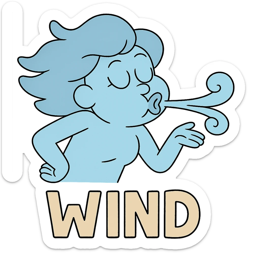Wind as a refreshing draft sticker