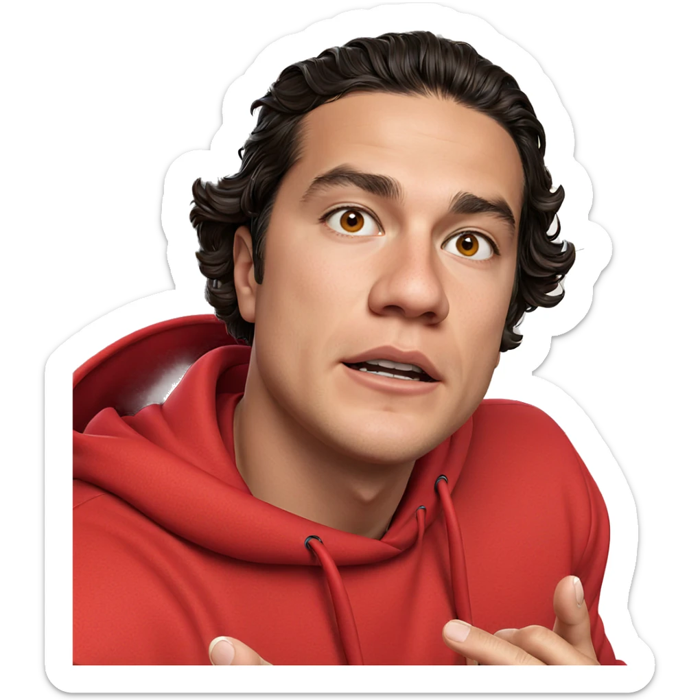 boy in red hoodie portrait sticker
